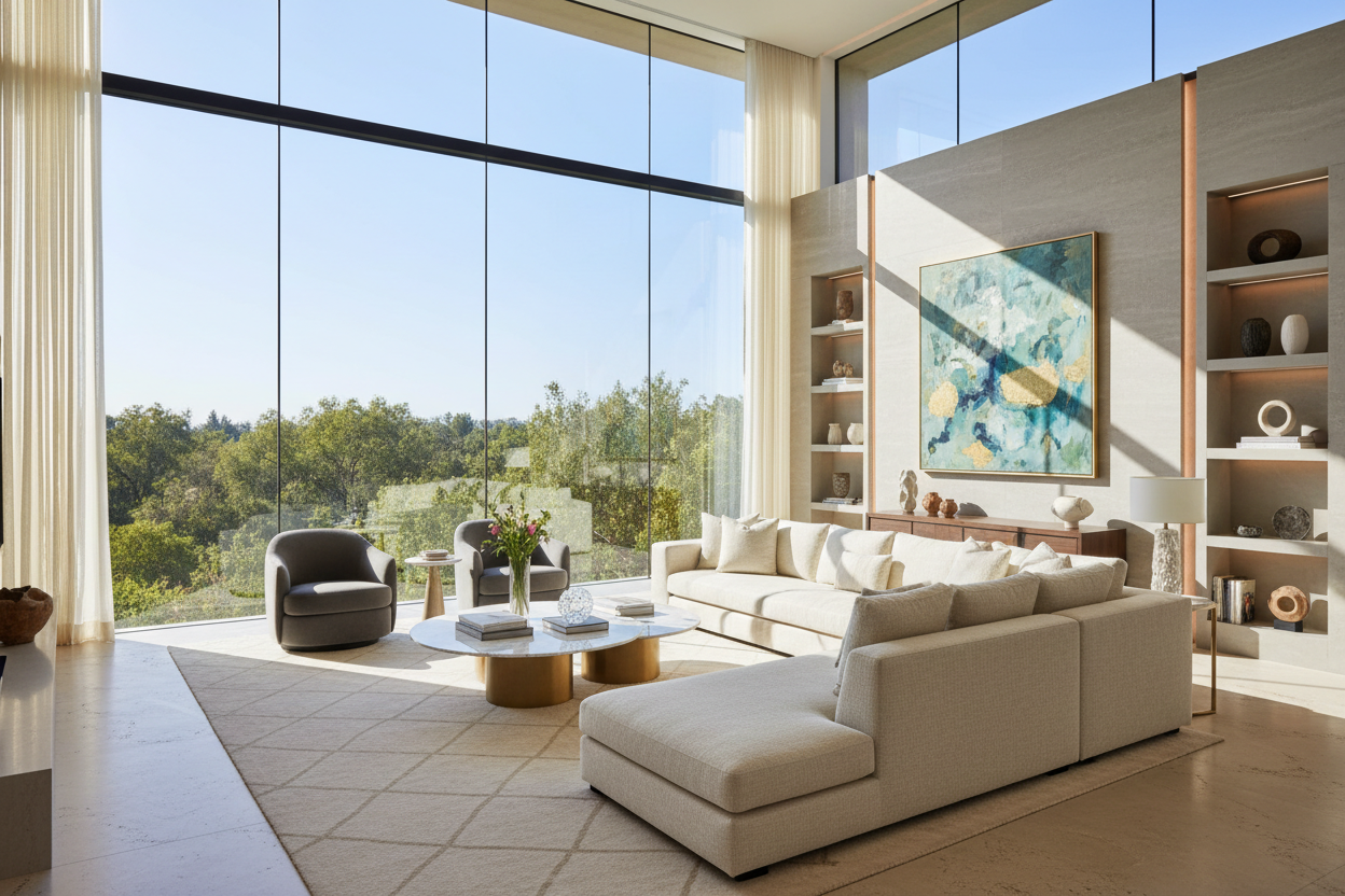 Luxury Living Room Blue Skies Option 2